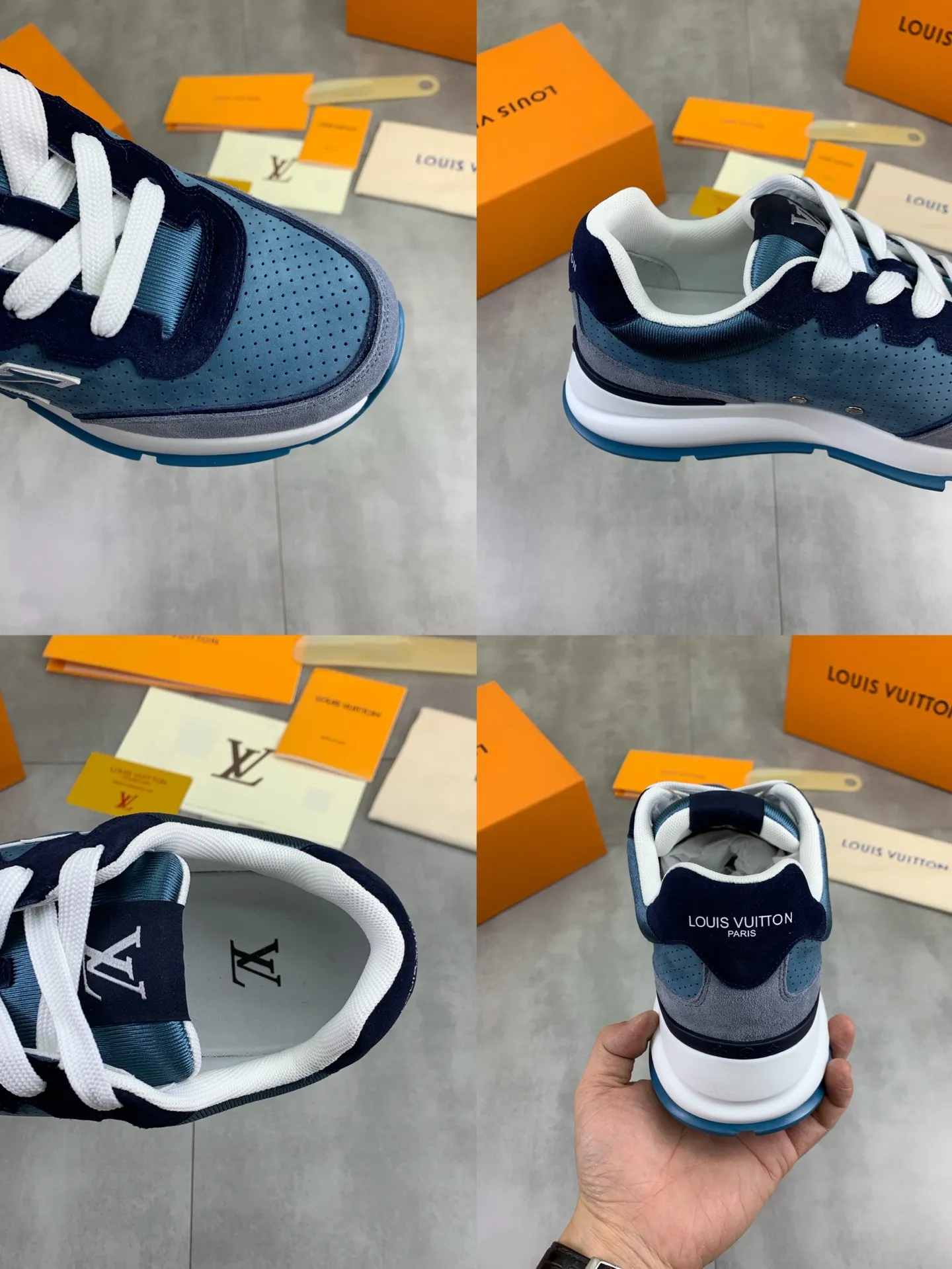Factory price P700 💶 Top version [LOUIS VUITTON] Couple 🧑‍🤝‍🧑 Craftsman style Counter series (original order) New style 🍀LV Louis Vuitton - top version LV classic high-top trendy shoes! Made of imported original craft calfskin, original breathable lining, and original wear-resistant, lightweight, high-end TPU outsole! High quality products! 2️⃣ colors available, size: male 38-44 (45 46 customized)